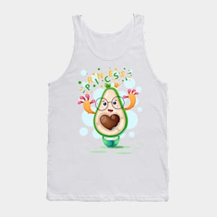 Cute Princess Avocado with eyeglasses Tank Top